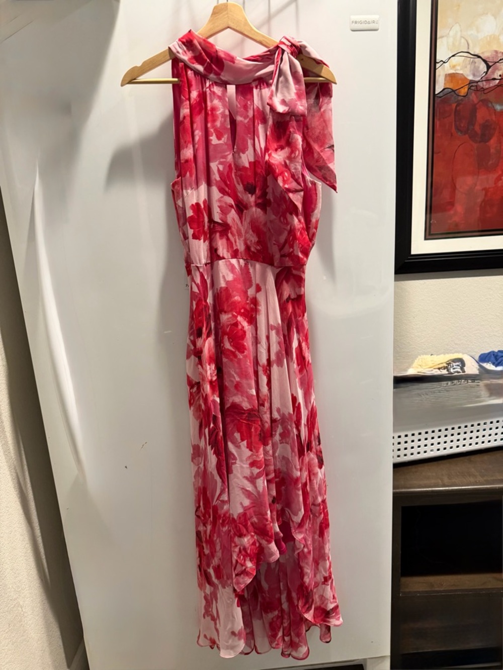 White House Black Market Hot Pink Tie-Neck Sleeveless Dress 4